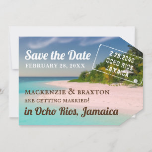 Carte Enregistrez la date pour un mariage de destination