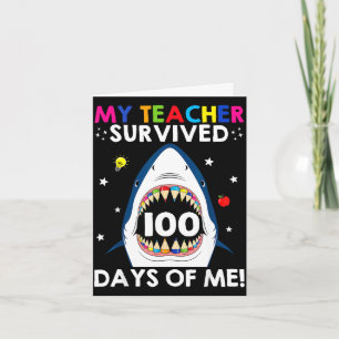 Carte Enseignant a survécu 100 jours de drôle 100 jours