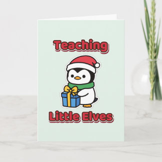 Carte Enseignant des petits lutins Noël Professeur