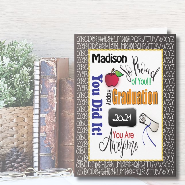 Carte Enseignant Diplôme d'études Moderne Félicitations (Créateur téléchargé)