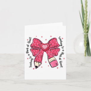 Carte Enseignant Saint-Valentin Coquette Bow Enseigner e