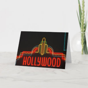 Carte Enseigne au néon de Hollywood, Los Angeles, la