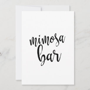 Carte Enseigne de calligraphie abordable pour bar Mimosa
