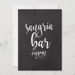 Carte Enseigne de mariage à la craie Sangria Bar abordab