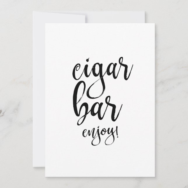 Carte Enseigne de mariage calligraphiée abordable Bar à  (Devant)