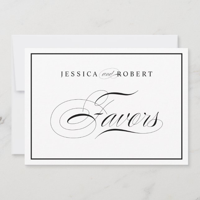 Carte Enseigne de mariage élégante Cadeaux pour invités  (Devant)