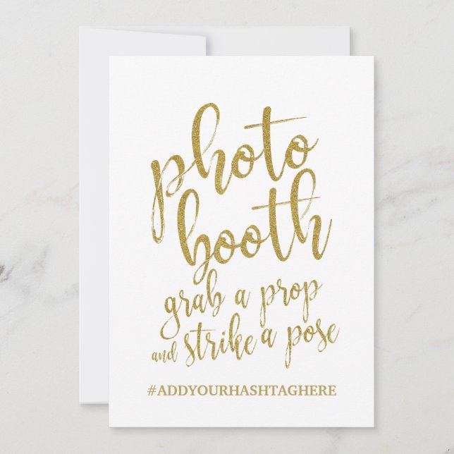 Carte Enseigne Pailletée Or Pas Chère pour Photomaton (Devant)