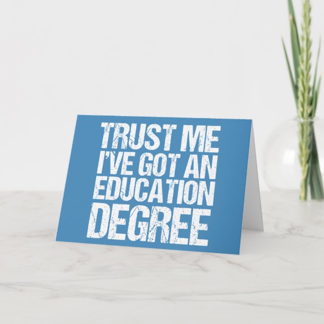 Carte Enseignement amusant Major Graduation Cute Blue En (Devant)