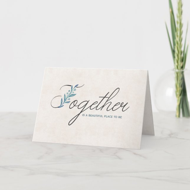 Carte ensemble texte mariage avec design floral (Devant)