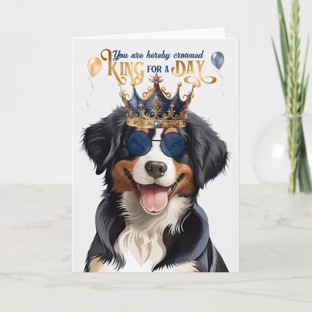 Carte Entlebucher Mountain Dog King Funny Anniversaire (Devant)