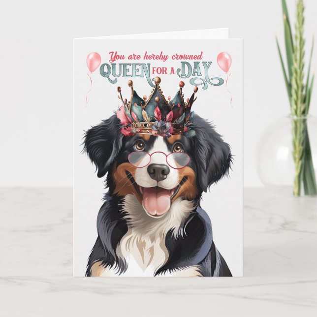 Carte Entlebucher Mountain Dog Queen Funny Anniversaire (Devant)