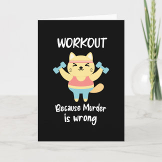 Carte Entraînement amusant Cat Fitness Gym Muder est fau
