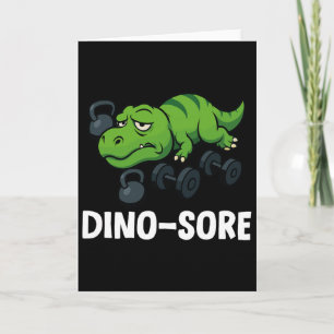 Carte Entraînement amusant de gym au T-rex dinosaure 