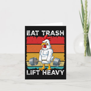 Carte Entraînement de poids de poulet Gym Eat Trash Lift
