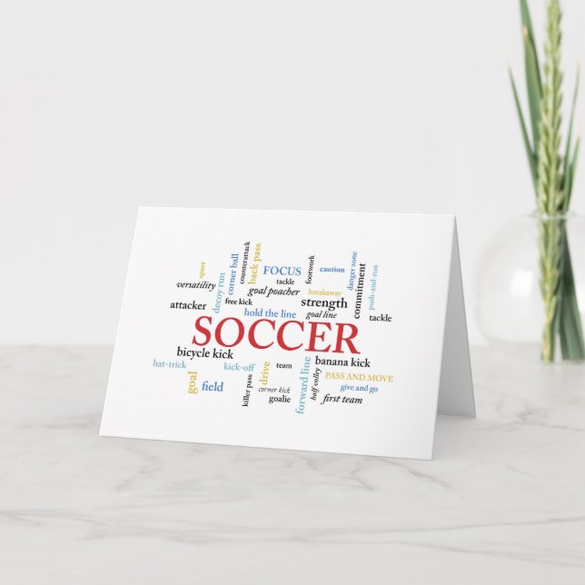 Carte Entraîneur de football Anniversaire en mots (Devant)