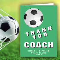 Carte entraîneur Merci vert de balle de football