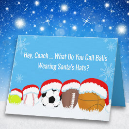 Carte Entraîneur Noël Sports Balls à Père Noël Casquette