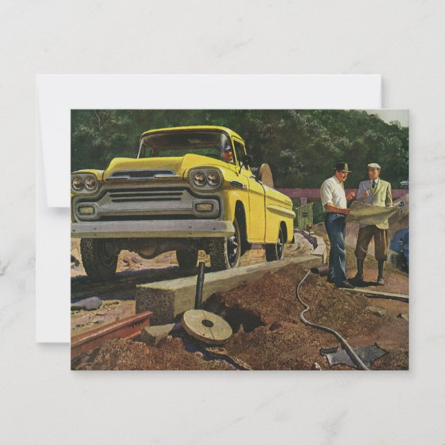 Carte Entrepreneur en architecture vintage Construction  (Devant)