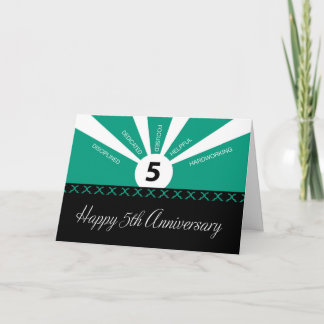 Carte Entreprise 5 ans Anniversaire des employés Vert, N