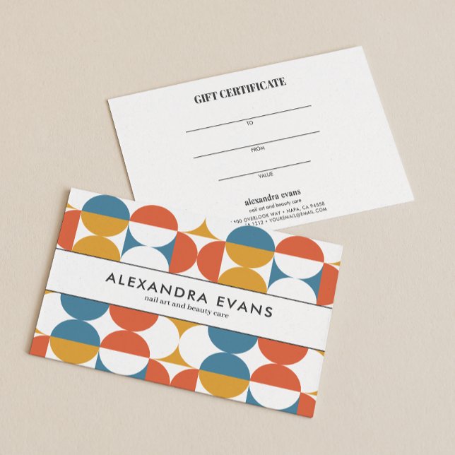 Carte Entreprise du milieu du siècle orange jaune (Créateur téléchargé)