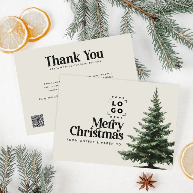 Carte Entreprise Noël votre logo QR Code merci (Créateur téléchargé)