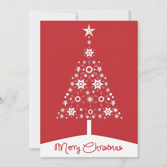 Carte Entreprise Red Joyeux Noël Arbre de Noël (Devant)