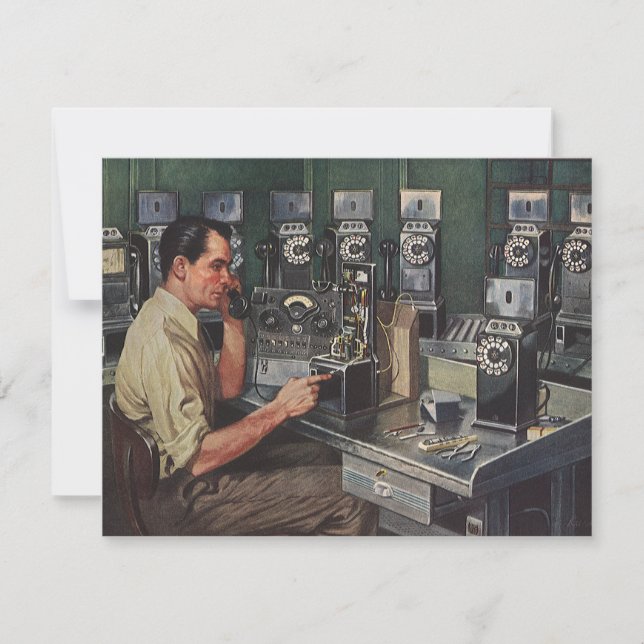 Carte Entreprises vintages, réparateur téléphonique paya (Devant)