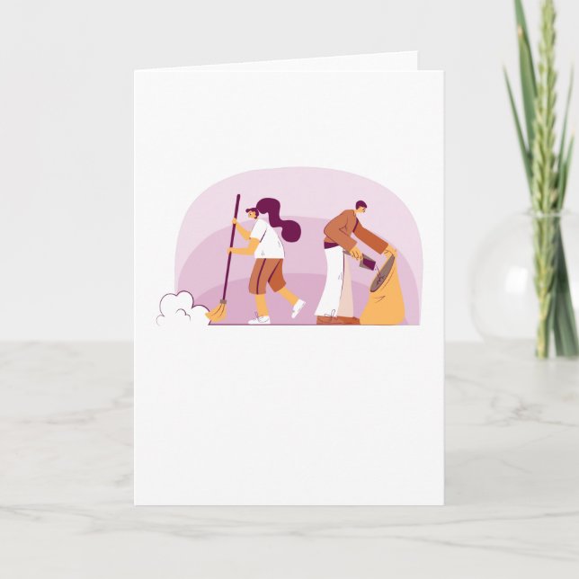 Carte Entretien Ménager Cadeau Hommes et Femmes (Devant)