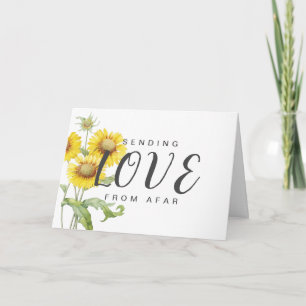 Carte Envoi d'amour de loin Tournesols aquarelle