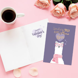Carte Envoi de Llama Love Cute Llama Saint Valentin