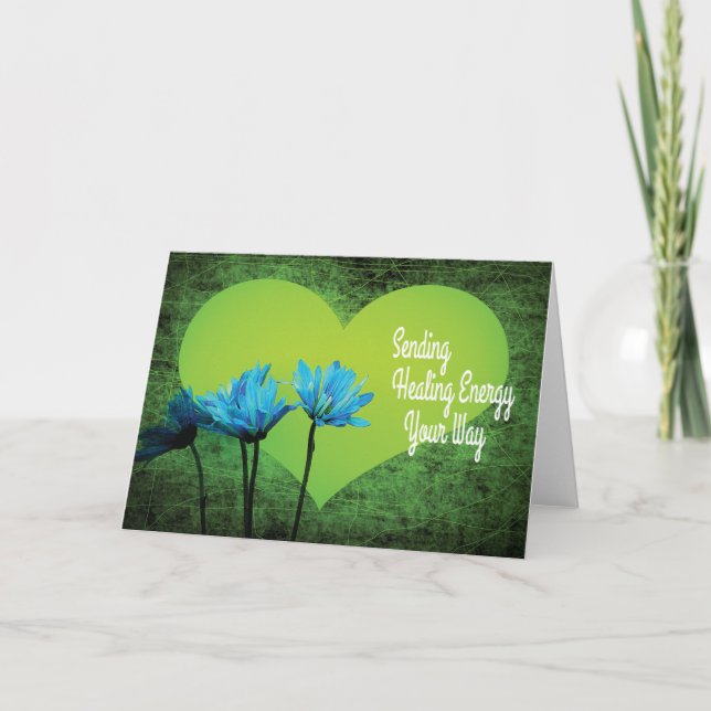 Carte Envoi d'énergie de guérison avec le coeur vert (Devant)