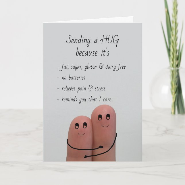 Carte Envoi d'un câlin parce que je me soucie Humour amu (Devant)