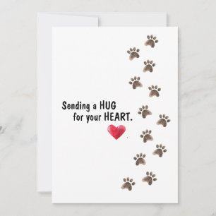 Carte Envoi d'un câlin pour votre coeur Pet perte de sym