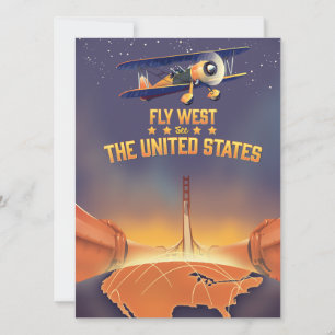 Carte Envolez-vous vers l'Ouest Découvrez les États-Unis