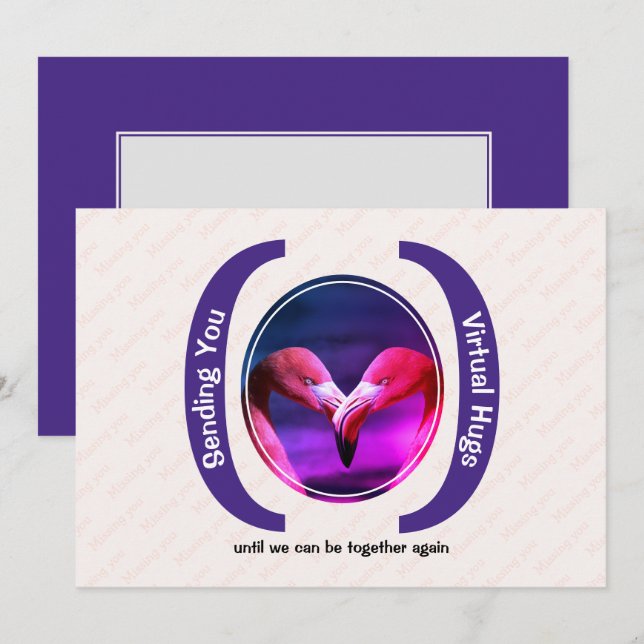 Carte ENVOYER DES HUGS VIRTUELS Photo personnalisée Vous (Devant / Derrière)