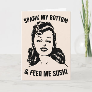 CARTE ÉPAULER MA FONTE ET ME NOURRIR SUSHI RETRO