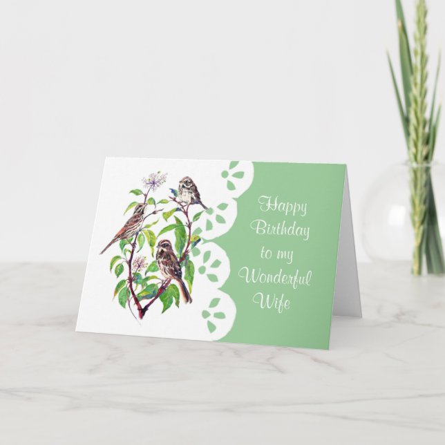 Carte Épervier Dogwood Aquarelle femme Jardin d'annivers (Devant)