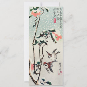 Carte Éperviers et Camellias Hiroshige dans la neige