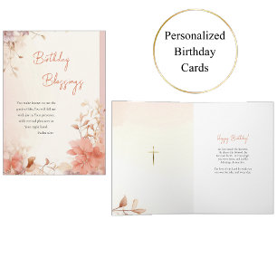 Carte Ephéméraire Fleurs de Pêche foncée Orthodoxe Anniv