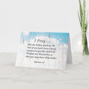 Carte Éphésiens 1:17 Prière biblique pour la révélation