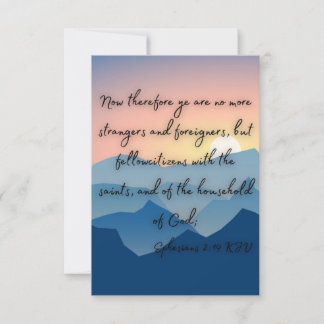 Carte Ephésiens 2:19 KJV Bible Verse Pic Flat Salutation