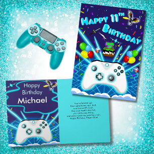 Carte Epic Gamer Happy 11th Birthday Card Critical Hit!