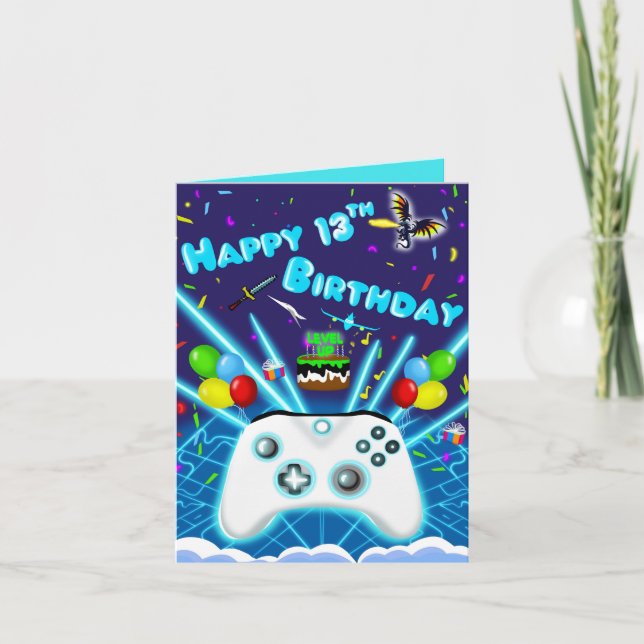 Carte Epic Gamer Happy 13th Birthday Card Critical Hit! (Devant)