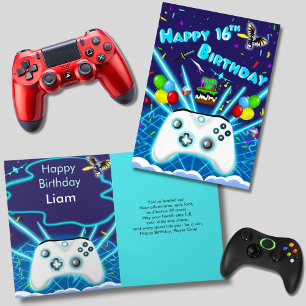 Carte Epic Gamer Happy 16th Birthday Card Critical Hit!