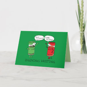 Carte Épices de cuisine de dessin animé de Noël drôle