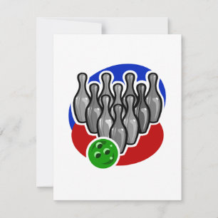 Carte Épingles de bowling et balle