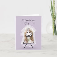 Épouse chatte fille avec Bouquet nuptial