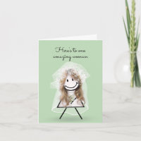 Épouse chatte fille avec Bouquet nuptial