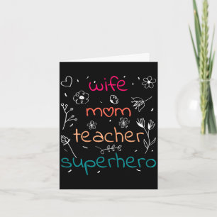 Carte Épouse maman enseignante super-héroïne fête des mè