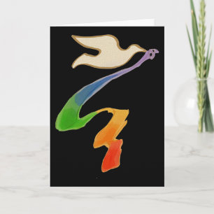 Carte Épouser a plongé avec le ruban d'arc-en-ciel